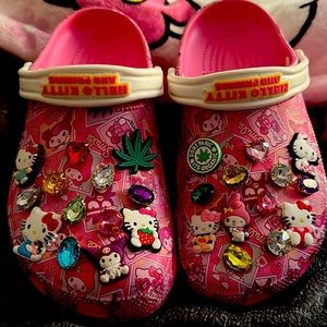 Hello Kitty Crocs with all the charms